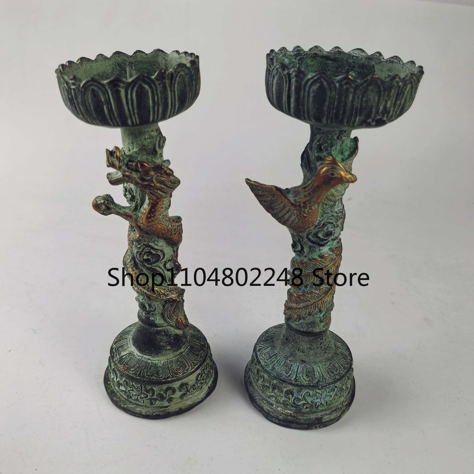 Collectible Vintage Lamps - Народная коллекция. Пара старинных бронзовых рельефных